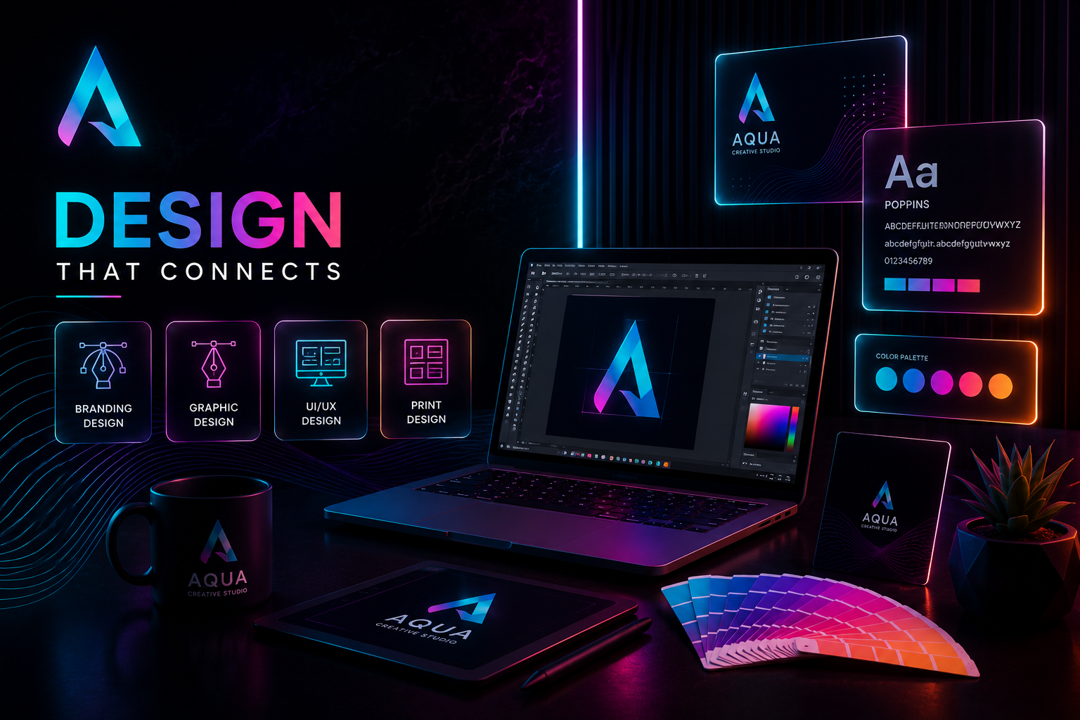 Graphic design branding website and print design services