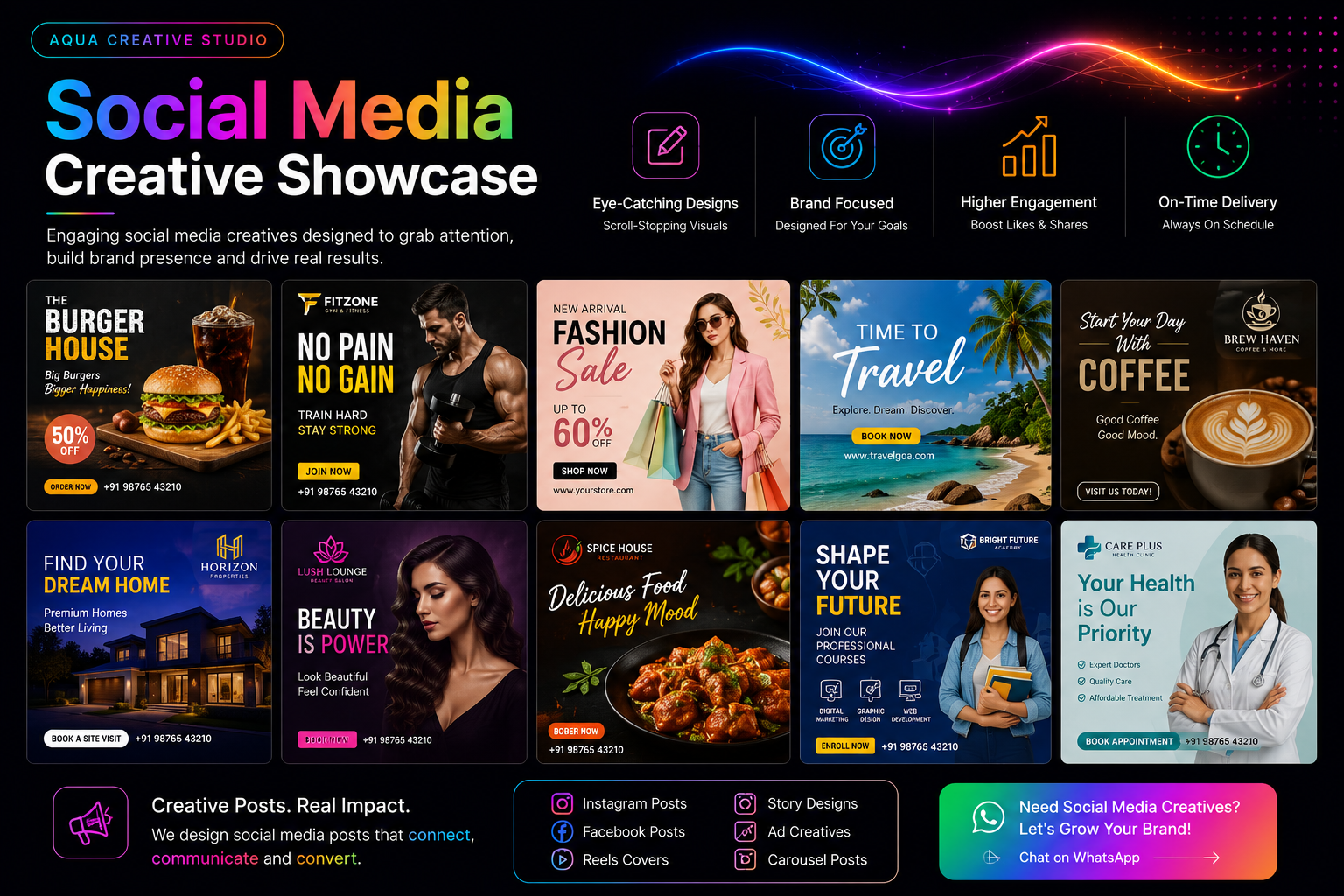 Social media creative design portfolio by Aqua Creative Studio