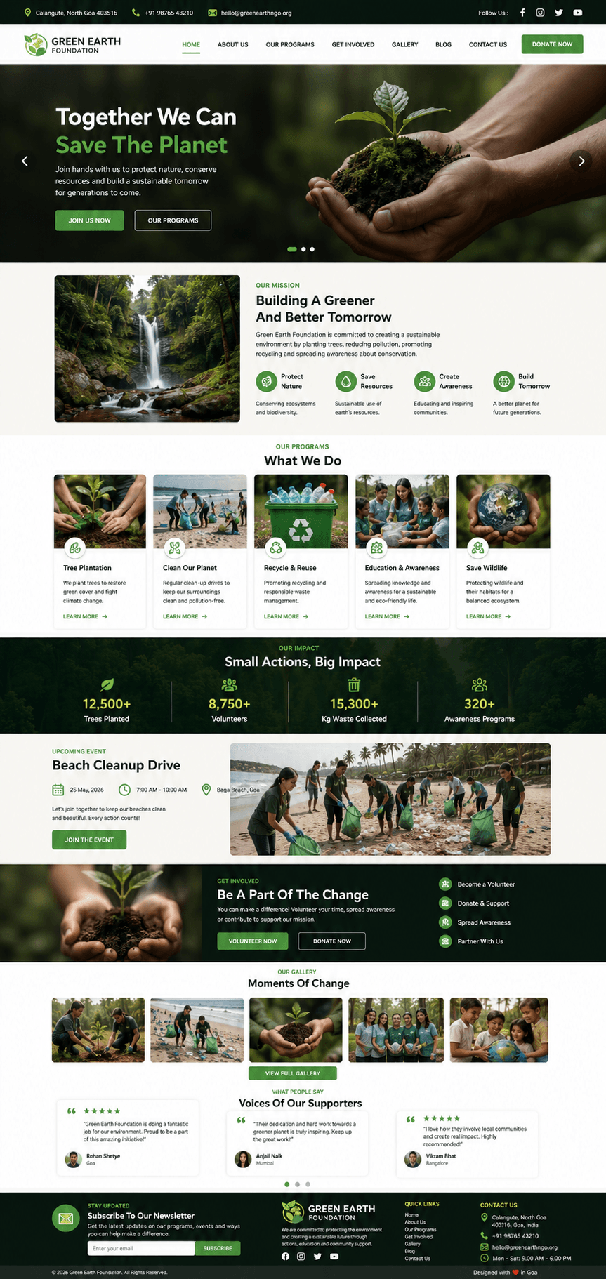 Foundation and NGO website full page demo preview