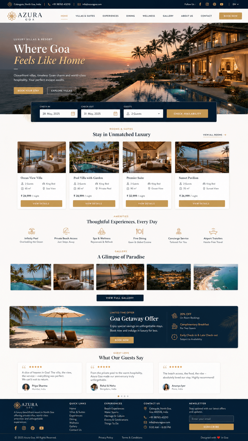 Hotel and villa website portfolio preview